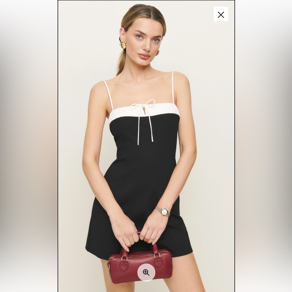Reformation- Sadie Knit Dress- Black and White Spaghetti Strap Dress